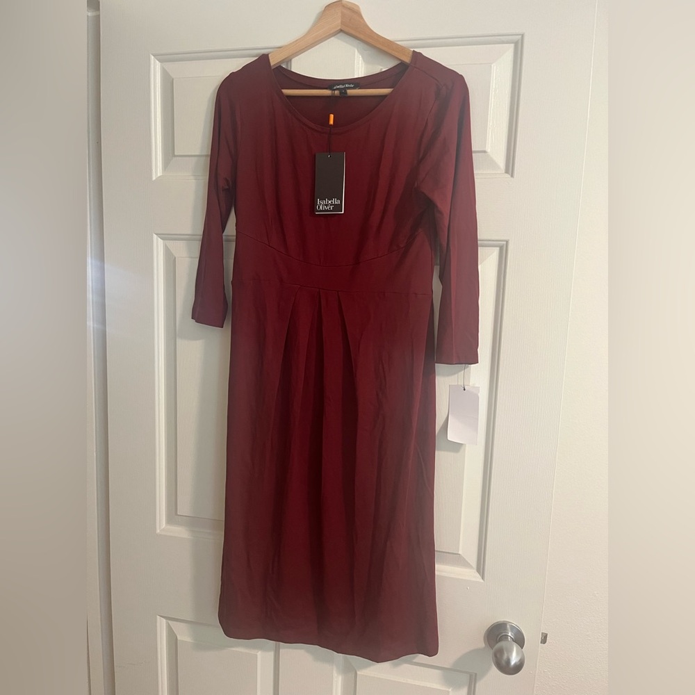 Isabella Oliver Maternity Dress! Beautiful burgundy dress, size 3, with tags!